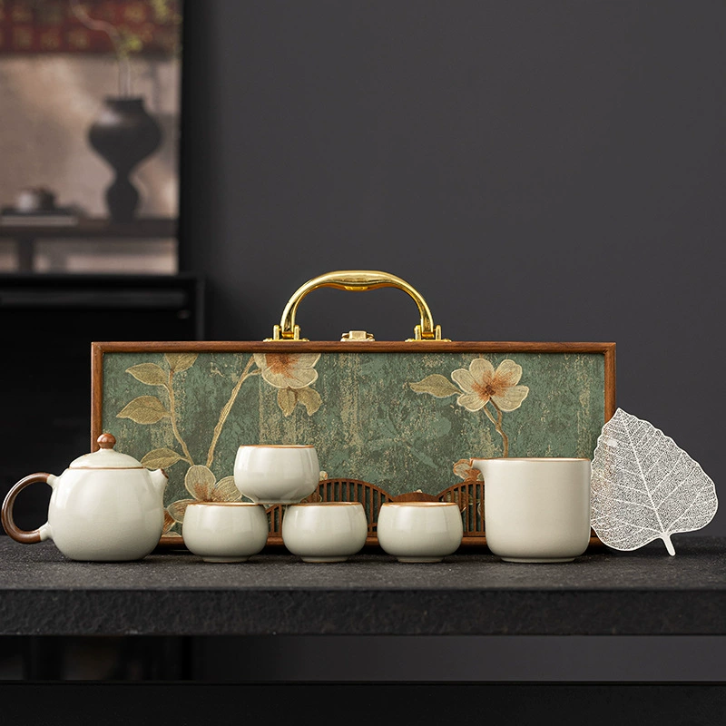 Tea set, gift box, retro teapot, ceramic tea cup, Chinese style