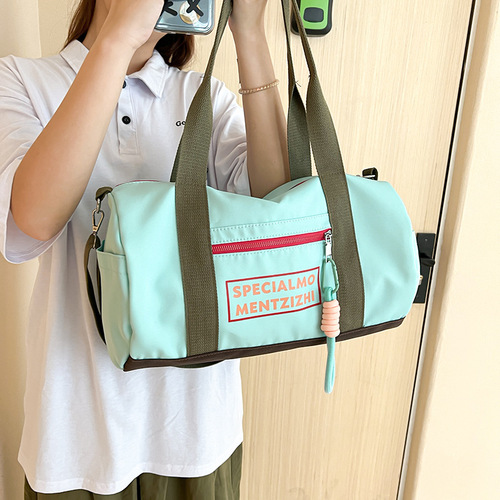 Korean capacity fitness bag storage portable luggage bag waterproof nylon cloth sports yoga bag short-distance travel bag