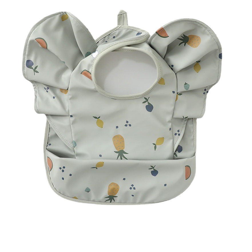 Nuevo babero de comida para bebé danés alas de Ángel babero PU impermeable babero de comida para bebé comida complementaria