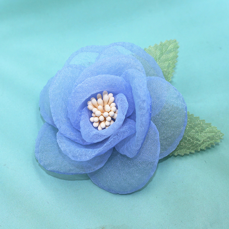 Blumen Camellia Brosche Mit Verbrannten Rändern, Corsage Anstecker_voghion.com