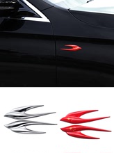 汽車金屬車標平安燕子葉子板標3D立體加長長軸標個性裝飾側標車貼