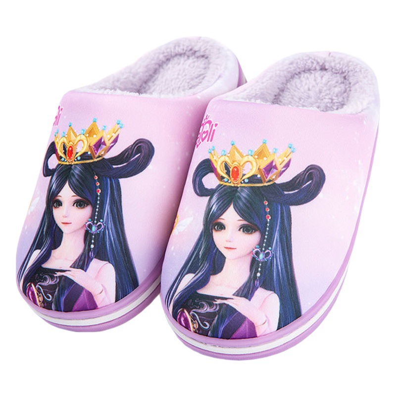 Ye Luoli zapatillas de algodón para niños niñas de invierno Bebé lindo niñas de interior princesa de dibujos animados cálido hogar zapatos
