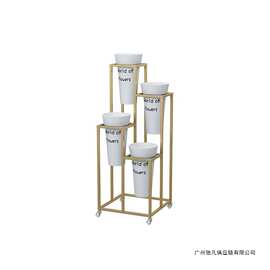 北欧花店花架鲜花桶架可移动阶梯货架多层客厅展示架塑料桶鲜花架
