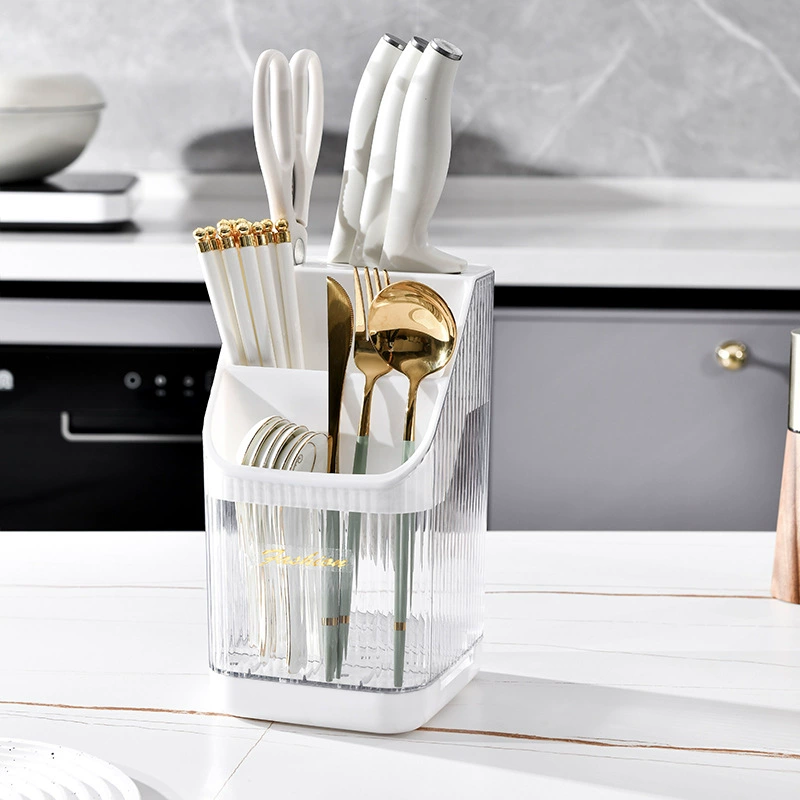 Multifunctional kitchen organizer, integrated cutting board & utensil storage, compact countertop