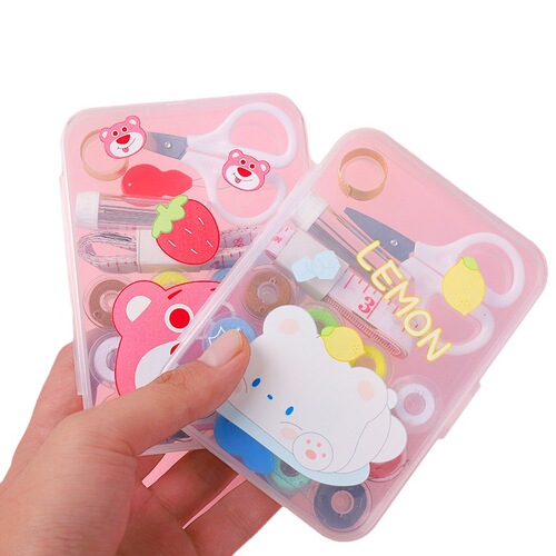 Cartoon sewing box set Needlework repair hand sewing function portable small home outdoor portable sewing kit set