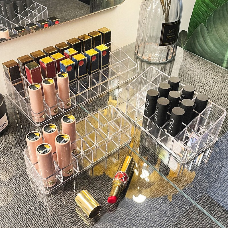 Lipstick Storage Box Transparent Acrylic Storage Rack Home Bedroom Desktop Cosmetics Storage Box Storage Rack Wholesale