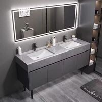 Double Basin Bathroom Cabinet, Floor-Standing Washbasin, Integrated Basin, Bathroom Sink, Washbasin, Bathroom Cabinet, Washbasin