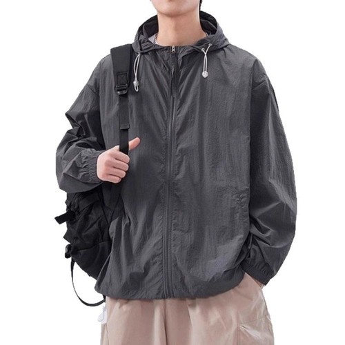 Summer Men's Outdoor Comfortable Breathable Lightweight Hooded Sun Protective Fishing Anti-Ultraviolet Breathable Jacket