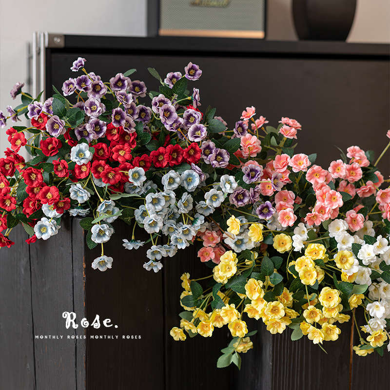5 ramas 20 rosas flor artificial flor falsa flor flor de bricolaje de boda material de flor hogar rosa rosa pequeña flor biónica flor decorativa