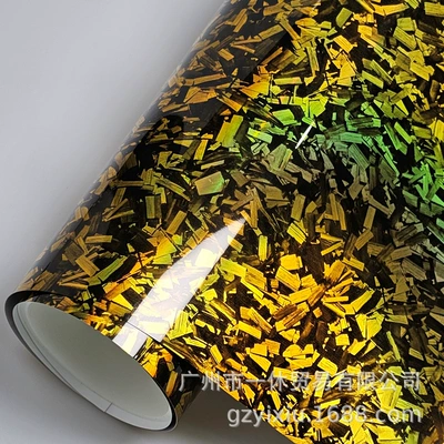 Automotive Film, fiber sticker interior control bright - 152m50cm-pet-super-light-colorful-flower-carbon-gold