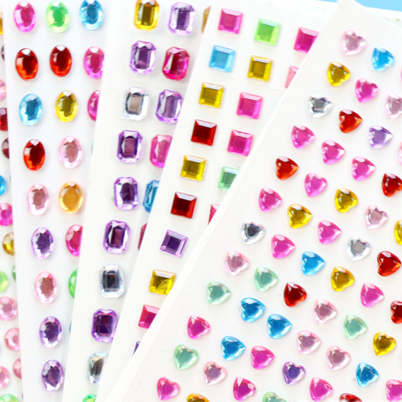 Cross-border children's diamond mobile phone stickers handmade creative DIY decorative material acrylic 3D crystal three-dimensional diamond stickers