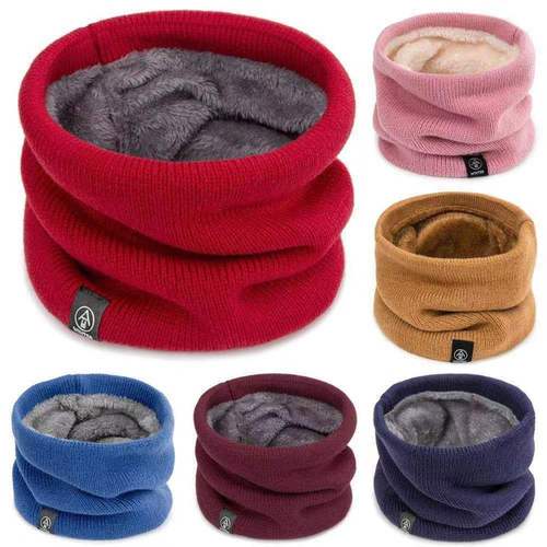 Universal Men and Women Winter Scarf with Fleece and Thick Warm Insulation Student Korean Style Versatile Neck Gaiter Outdoor Leisure Cycling Neck Wrap
