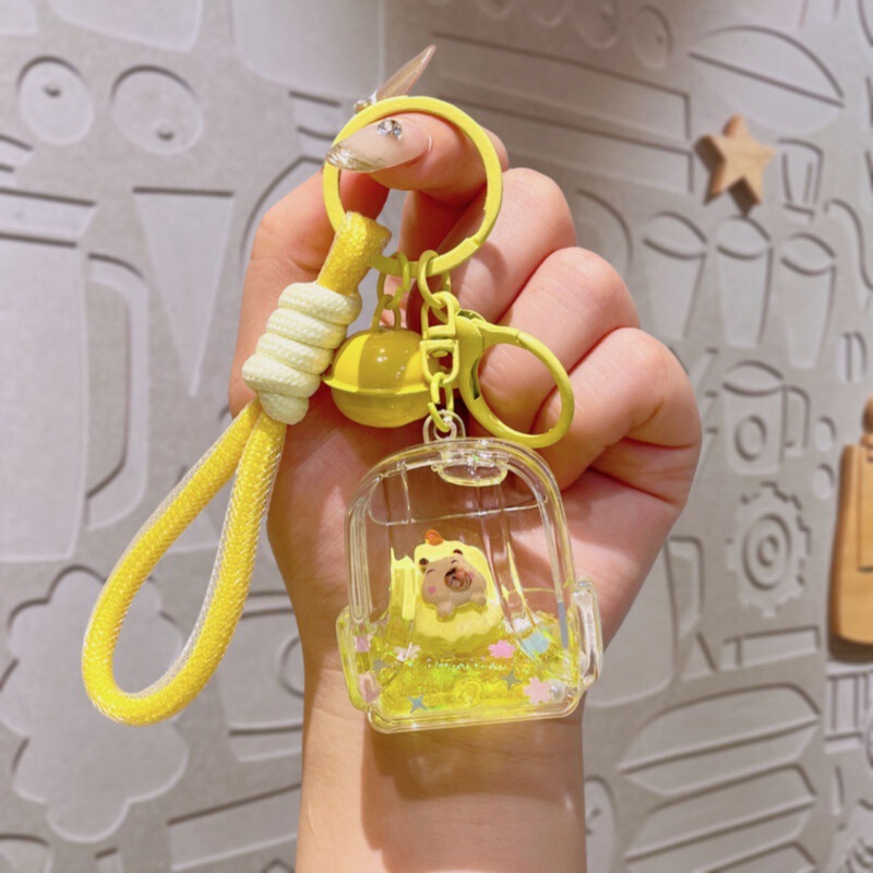 カピバラオイル流砂ボトルアクリルキーホルダーペンダント小さなギフト屋台小物キーホルダー卸売|undefined
