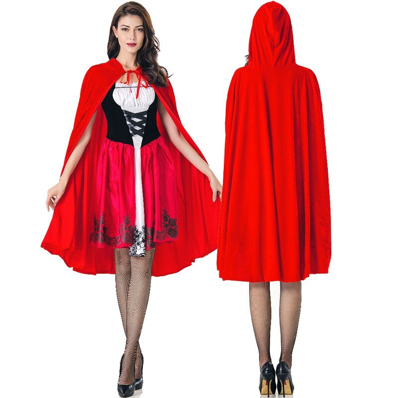 Children's Adult Little Red Riding Hood Cloak Little Red Riding Hood Halloween Drama Costume Christmas Princess Dress Little Red Riding Hood Clothes