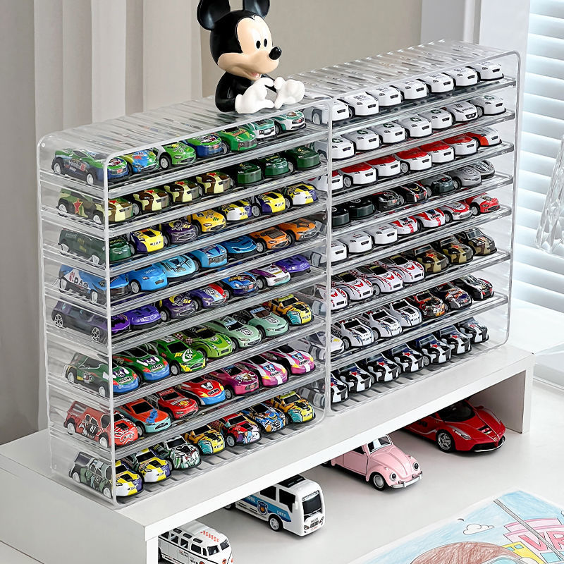 R7B 合金車収納ボックス tomy Domeka ミニモデルディスプレイボックス子供のおもちゃ収納ラック 100|undefined