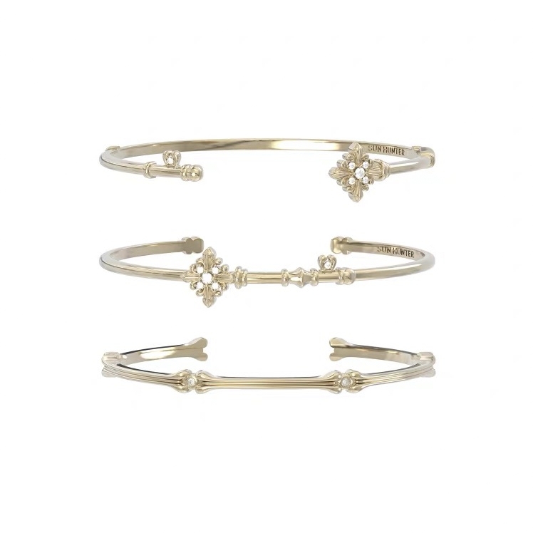 Sanheng Sun "Iris Key" Key Bracelet Set, Light Luxury and High-End Bracelet, French Retro Bracelet for Women