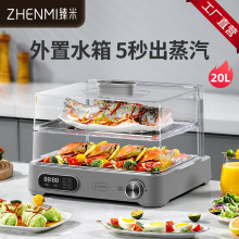 臻米速蒸电蒸锅ZMZG-06C外置水箱家用蒸汽锅小型多功能跨境新品