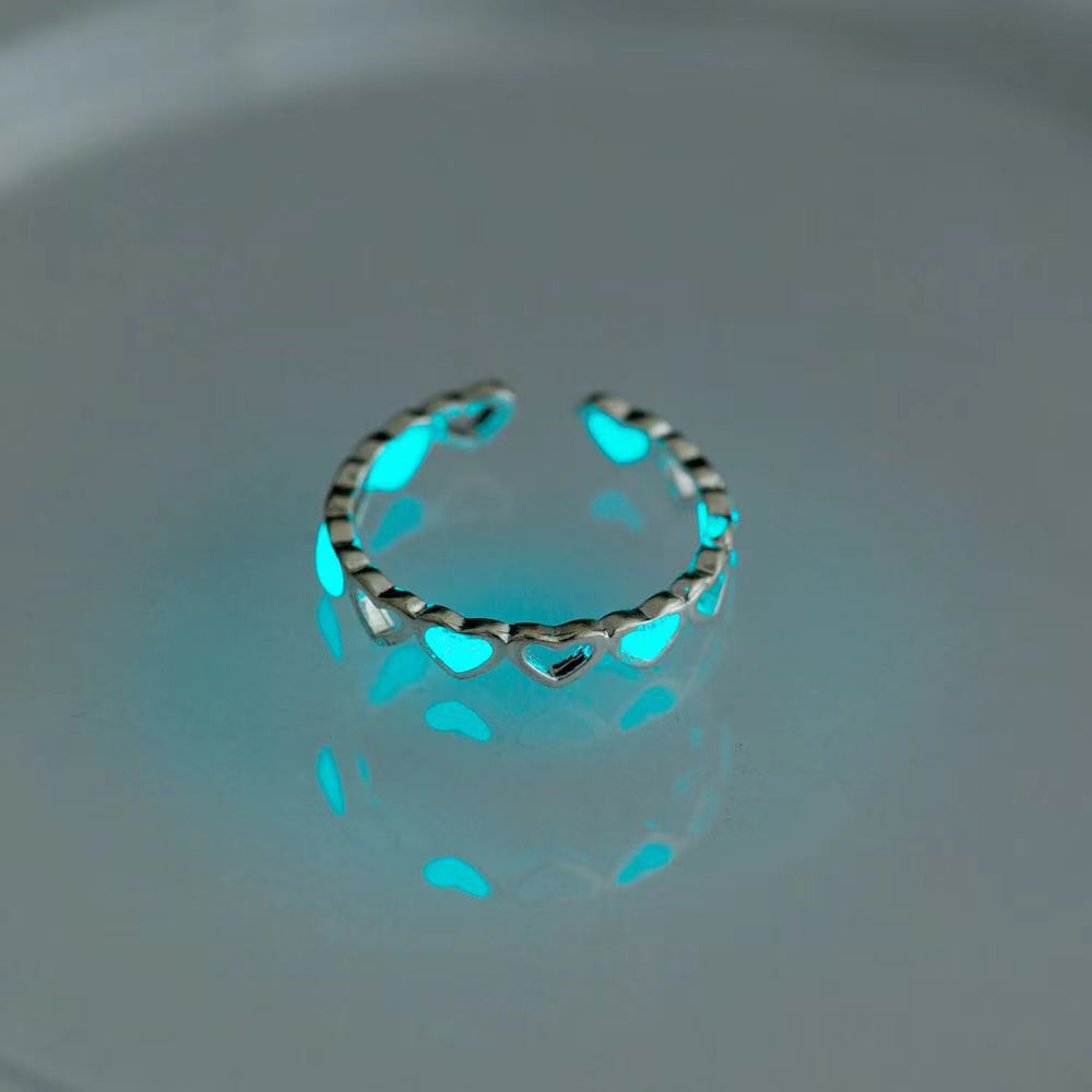 7g Weight Rings Classification Adjustable Ring Size 1 Piece Quantity Daily, Selfie Occasion Alloy Material Heart Shape Pattern Women's Gender Luminous, Plating, Hollow Out Design Cute, Simple Style Style Cute Simple Style Heart Shape Alloy Luminous Plating Hollow Out Women's Rings 8