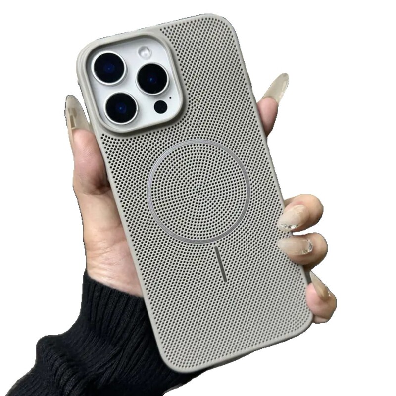 夏の目の穴の通気性の放熱はリンゴの16promaxの細い輪の磁気吸引の携帯の箱のiPhone15の全包みの14を適用します。|undefined