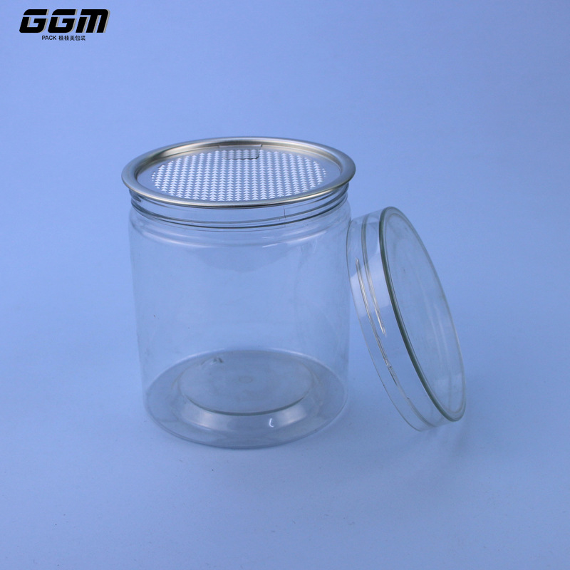 厂家现货85口径pet食品包装罐塑料瓶透明塑料易拉罐密封罐广口瓶