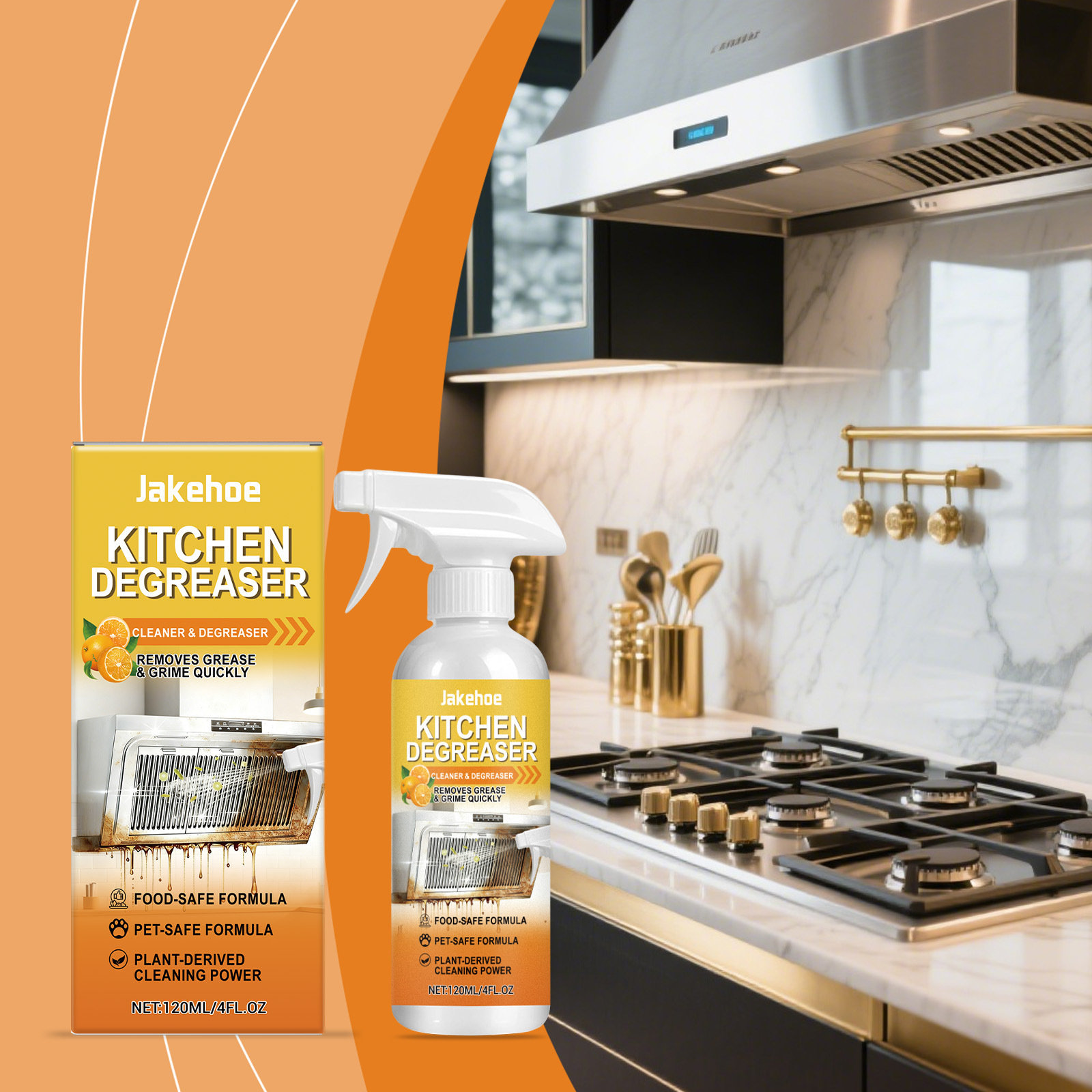 Jakehoe Kitchen Degreasing Spray Household Heavy Oil Stain Cleaning Kitchen Stove Supplies Degreasing Detergent
