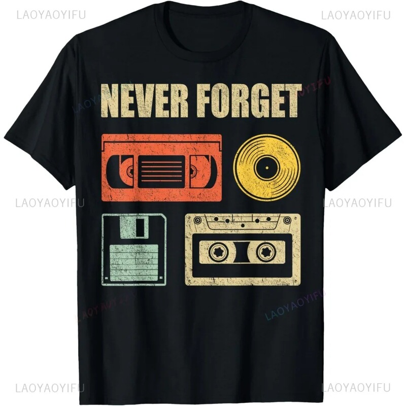 Never Forget the Audio Tapes of the 70S, 80S, and 90S, Fun T-Shirts, Casual Fashion, Loose Fit Never Forget the Audio Tapes of the 70S, 80S, and 90S, Fun T-Shirts, Casual Fashion, Loose Fit