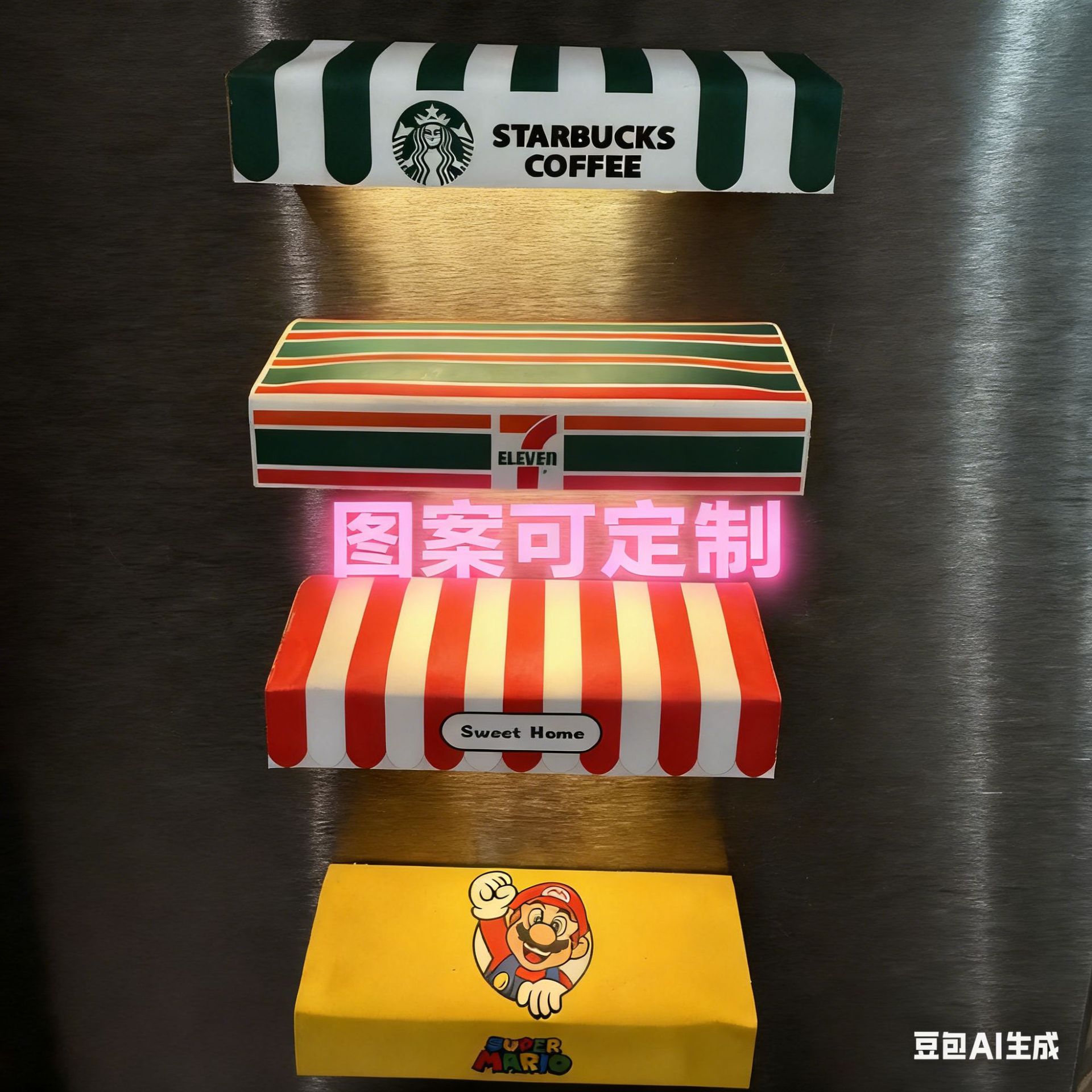 Human Body Sensor Lamp Atmosphere Lamp Refrigerator Sticker Wall Sticker Rechargeable Stereo Gift Night Light Luminous Switch Decorative Sticker