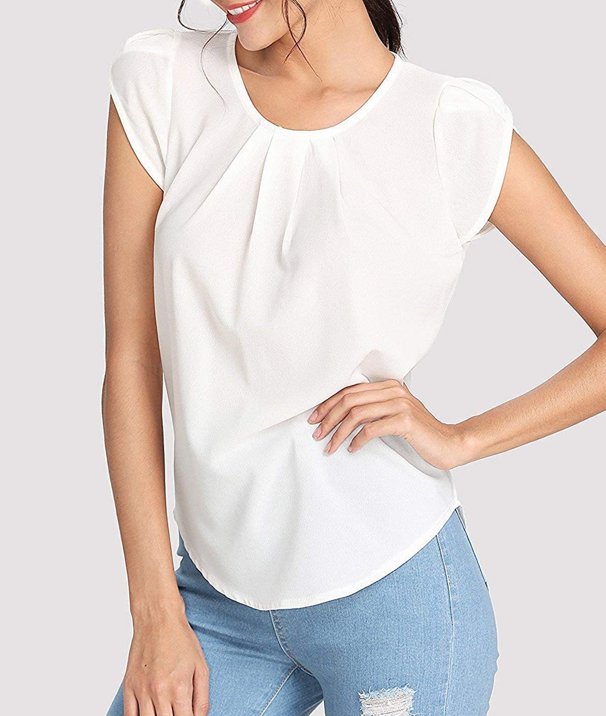 2025 Aliexpress Amazon nueva primavera y verano ropa de mujer Europa y Estados Unidos comercio exterior botones sólidos de manga corta ropa de mujer image 6