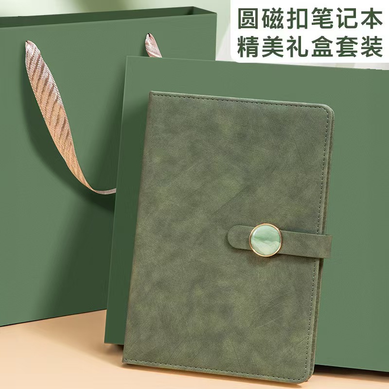 Caja de regalo de cuaderno de negocios A5 con alto valor de cara, nota de la oficina de la empresa, regalo de mano para imprimir logotipo