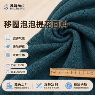 针织面料轻柔微弹移圈泡泡提花布上衣汉服连衣裙短袖时装提花面料