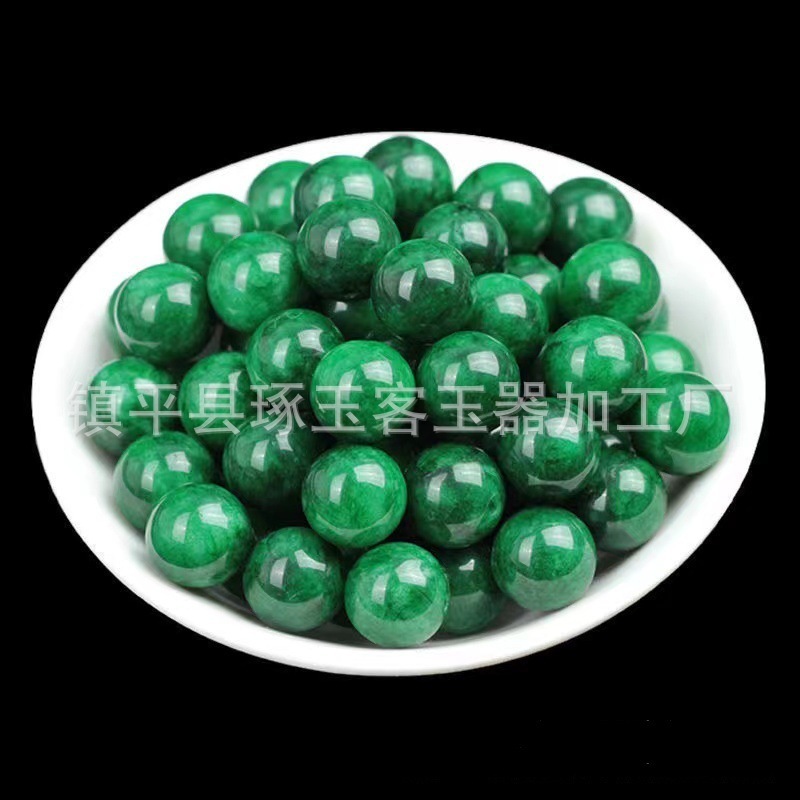 緑いっぱいの乾燥した青鉄竜生のボールの翡翠色の玉の散珠DIYのアクセサリーのブレスレットのネックレスの卸売り|undefined
