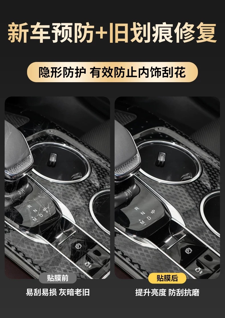 Suitable for 25 Models of Hongqi Hs7 Interior Protective Film Center Console Gear Screen Navigation Film Automotive Supplies Transparent-Tpu