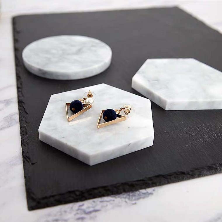 Nordic ins creativo bandeja de la montaña de mármol natural Nordic aislamiento térmico estera de café joyería pantalla accesorios de fotos