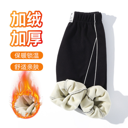 Children's Autumn and Winter Sports Leggings for Boys, Fleece-lined Warm Pants for Middle and Small Children, Stylish Leisure Trousers for Boys