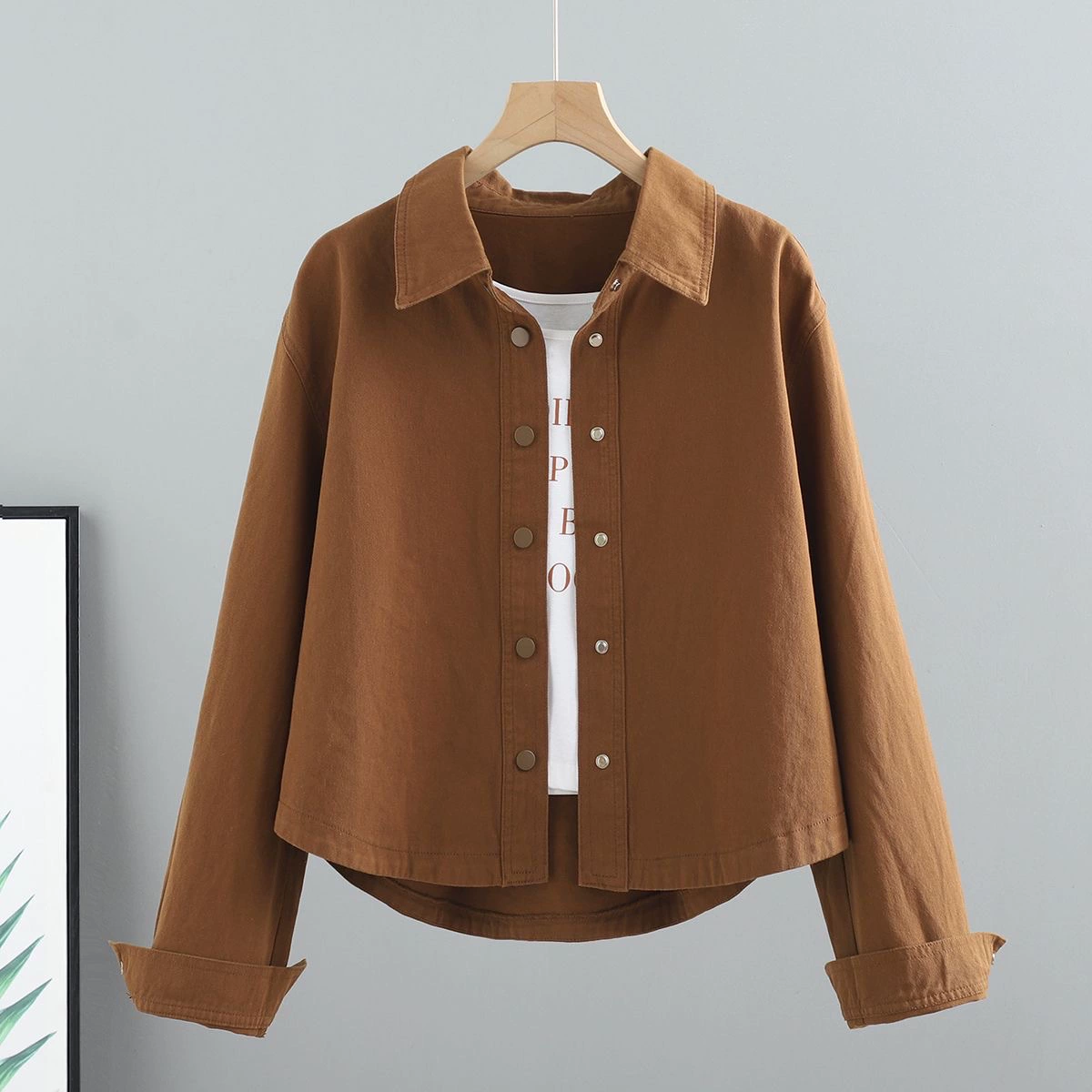 Джинсовое модное пальто, женская весенне-осенняя короткая свободная и универсальная рубашка в корейском стиле с длинными рукавами, рабочая куртка, модный топ