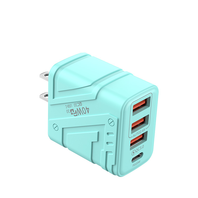 3USB+PD携帯電話充電器、マルチUポート、ヨーロッパおよびアメリカ標準、英国標準、4ポート急速充電ヘッド、新しいプラグを越境供給|undefined