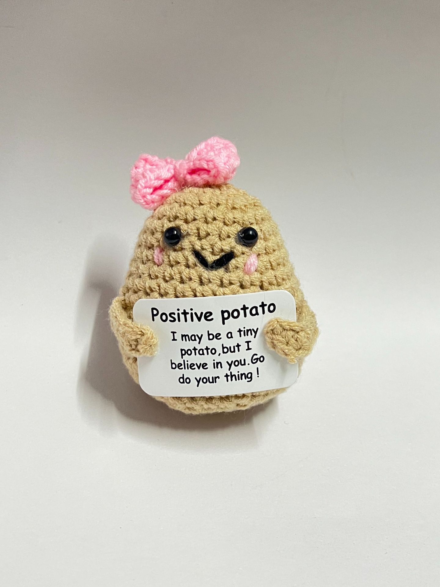 Amazon positivepotato hilado de lana tejida ganchillo patata divertida descompresión muñeca tejida a mano