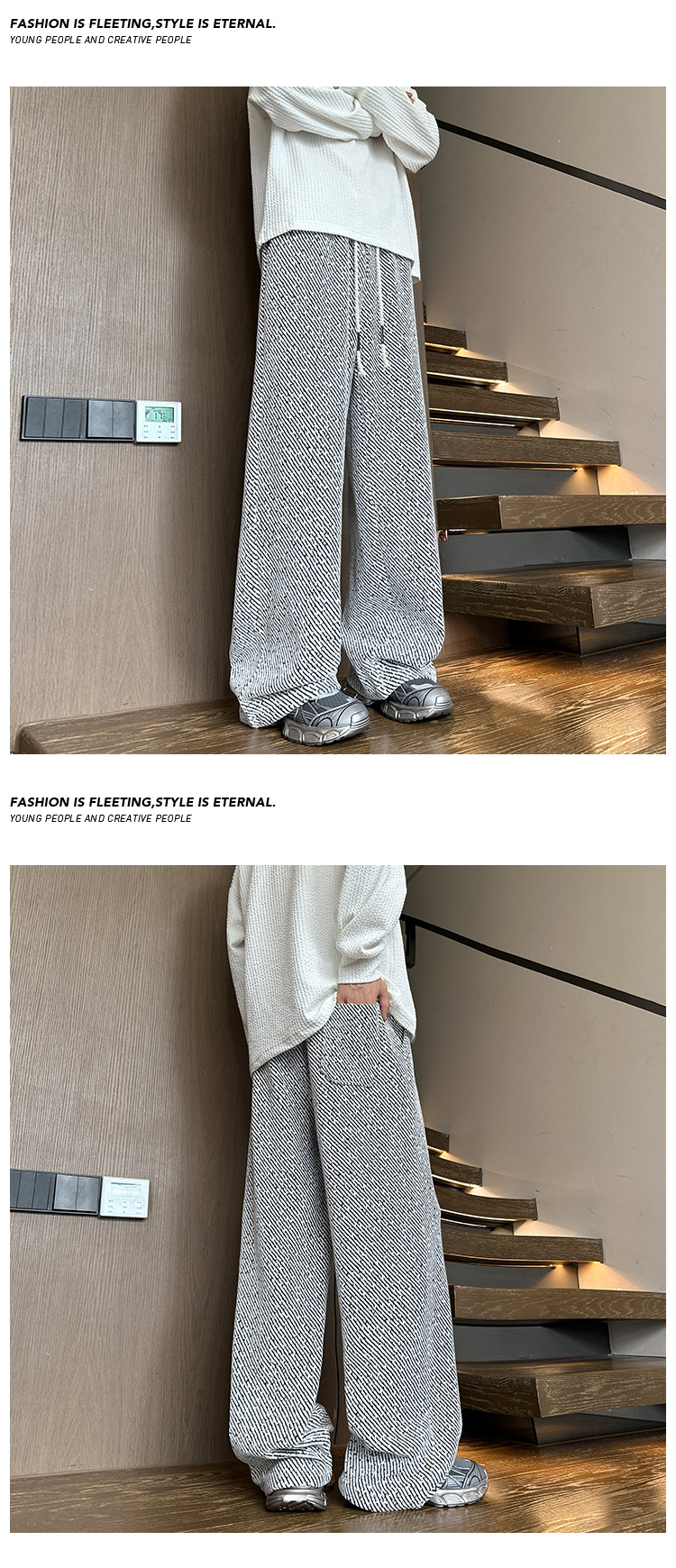 Unisex Zebra Mustermuster Hose Mit Geradem Bein Im Retro Stil_voghion.com