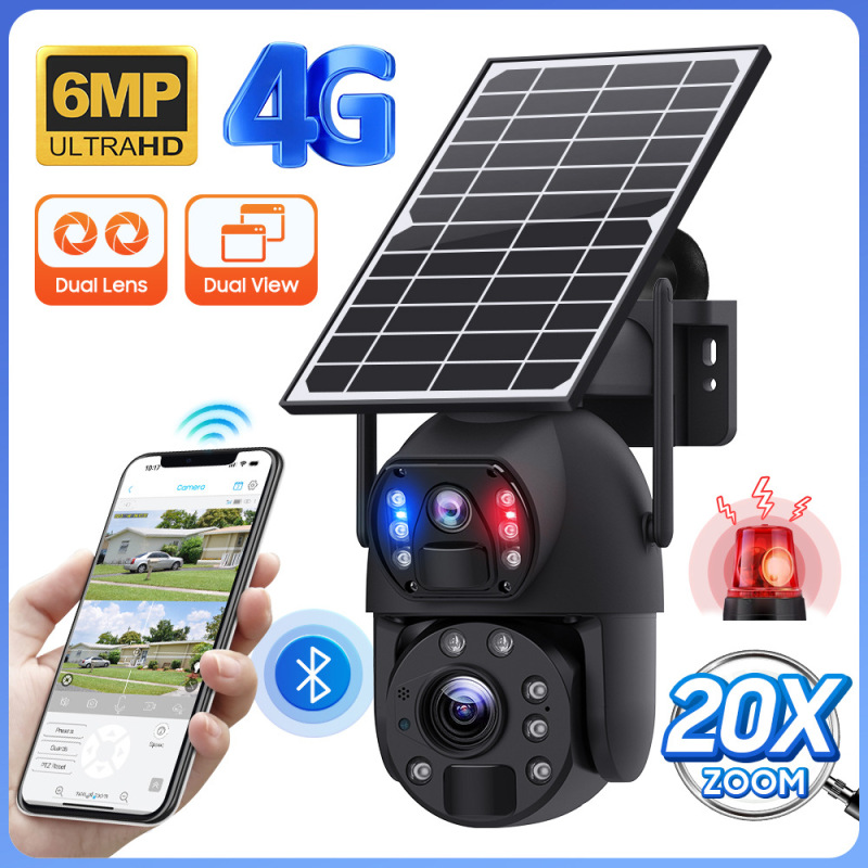 工場カスタマイズされた低電力 4G カメラ双眼 20X WIFI ズームボールマシンナイトビジョンソーラーカメラ|undefined