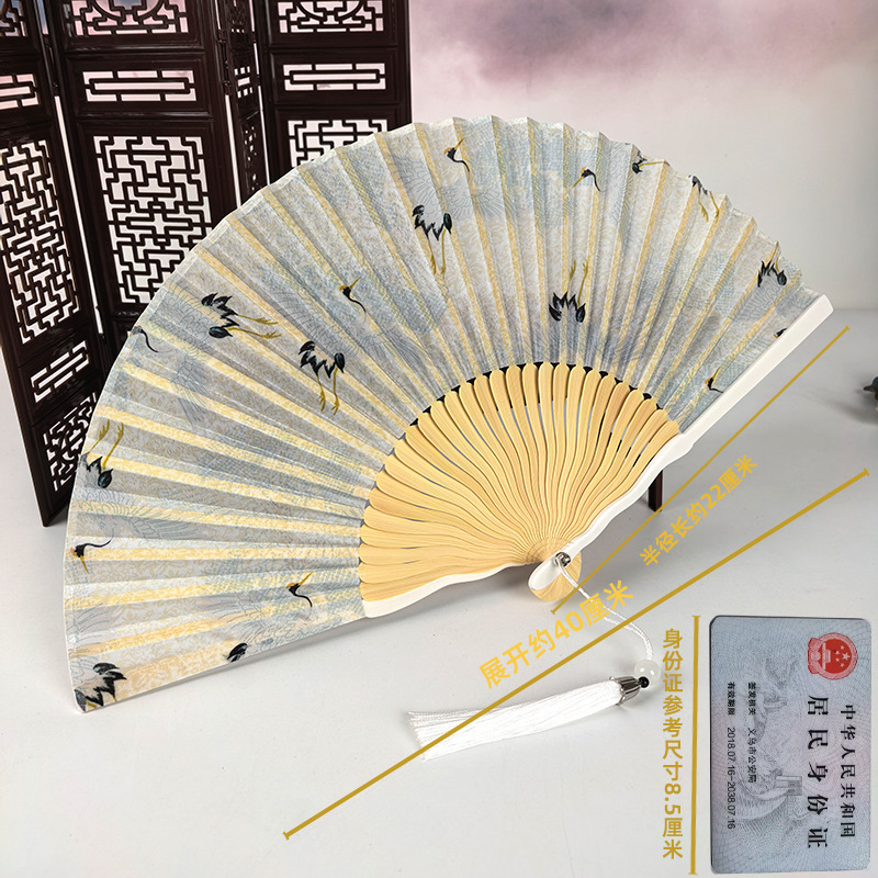 Ventilador antiguo ventilador plegable de verano chino chino cheongsam ventilador plegable de bambú artesanía ventilador pequeño ventilador de baile ventilador image 45