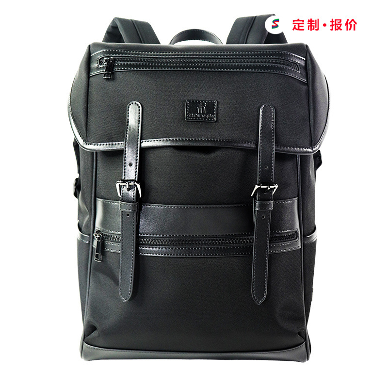 sedex4p背包双肩包男夏季大容量帆布休闲书包电脑包定制logo法国