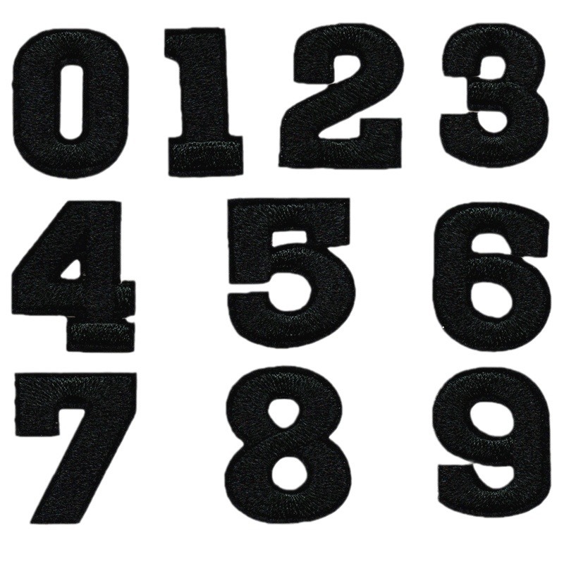 Insignia popular transfronteriza parche digital pegatinas ropa jeans parche digital pegatinas de tela pegatinas de bordado 0-9 parche pegatinas