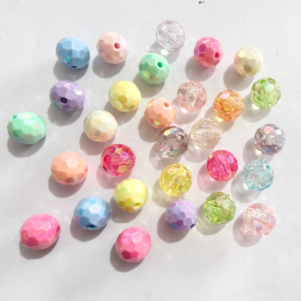Corte de color sólido transparente, perlas de fútbol de fantasía, perlas de la tierra, bolas de luz de colores, bolas de bricolaje, bolsos diy, pulseras, accesorios para colgar coches