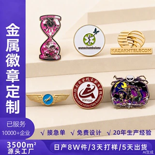 金属徽章定制烤漆珐琅校徽员工胸牌文创企业公司周年庆活动纪念章