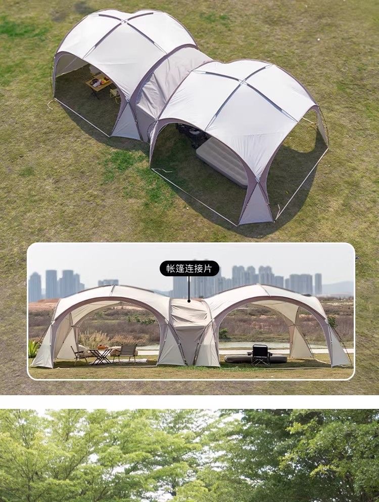 Dome Canopy Super Large Sunshade Tent for Outdoor Camping, Rainproof Folding Multi-Person Sun Shelter