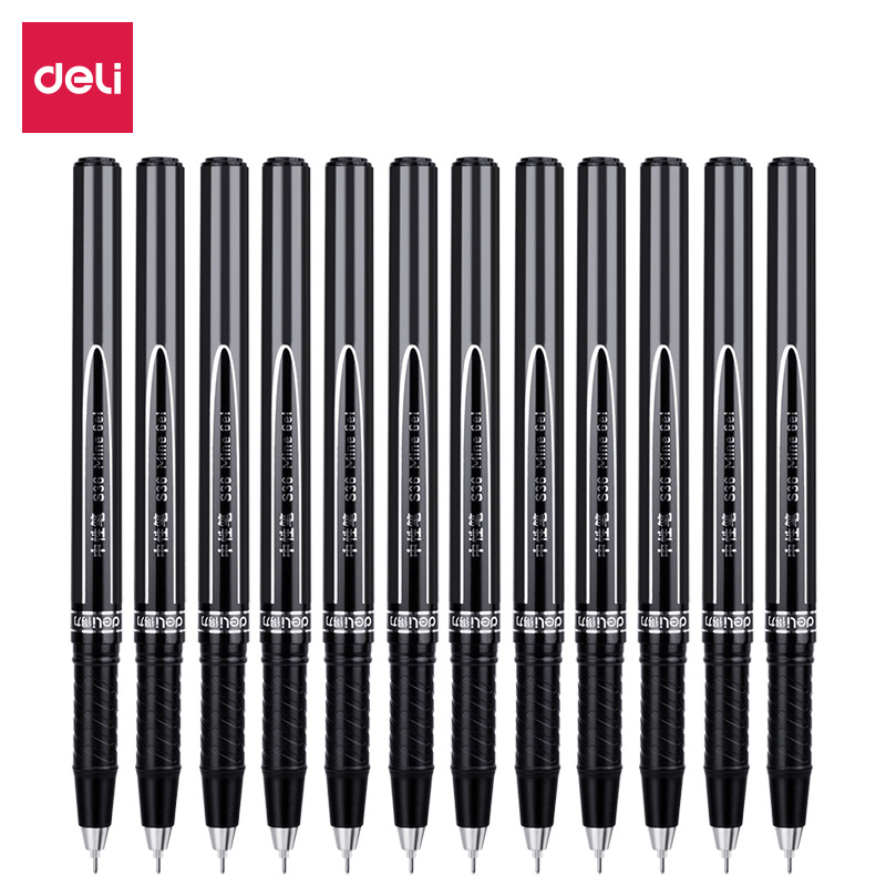 Deliky S36 pluma de agua de negocios 0.5mm pluma de carbono pluma de firma pluma de aguja completa pluma de agua pluma negra 12 paquetes