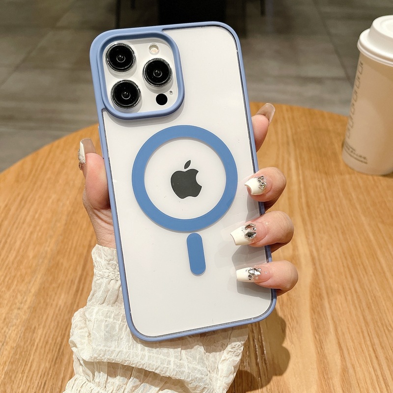 适用iphone17promax彩色亚克力透明磁吸手机壳苹果16防摔15保护套|undefined