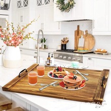 实木长方形炉灶板厨房桌面托盘简约酒店餐板收纳托盘创意复古餐盘
