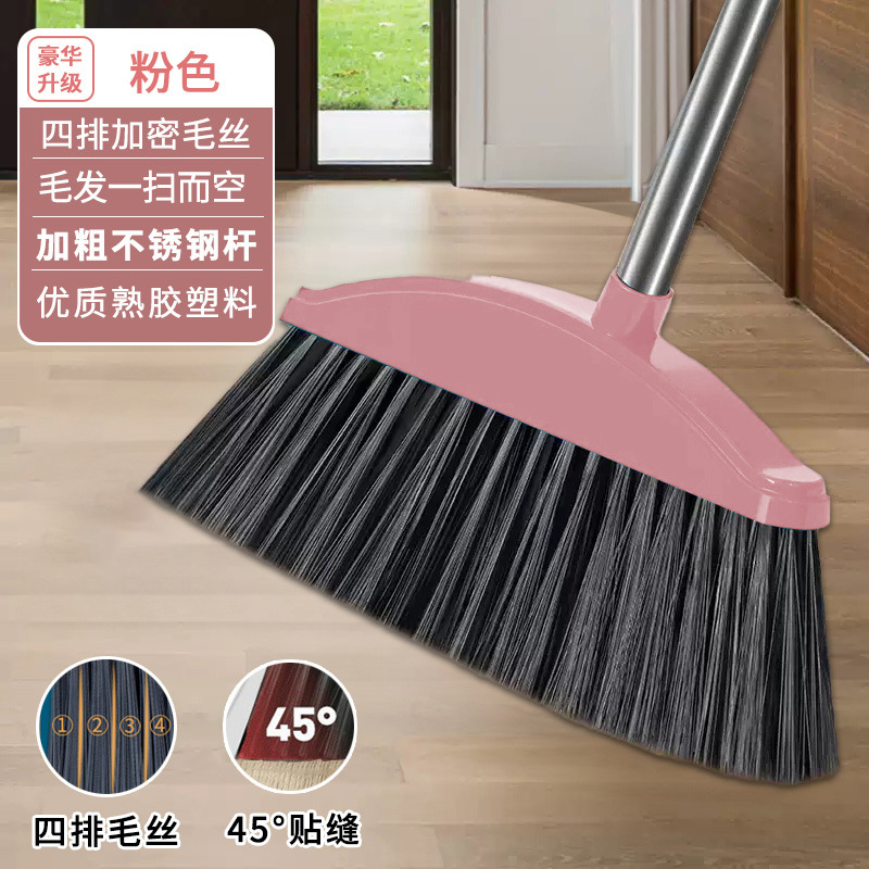 Escoba extra larga con cerdas suaves, extra grande para barrer pisos, ancha y duradera, con un mango grueso que no retiene el cabello, mango largo para limpieza. image 8