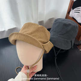 新款前后沿渔夫帽休闲徒步户外登山帽女遮阳防晒百搭显脸小盆帽